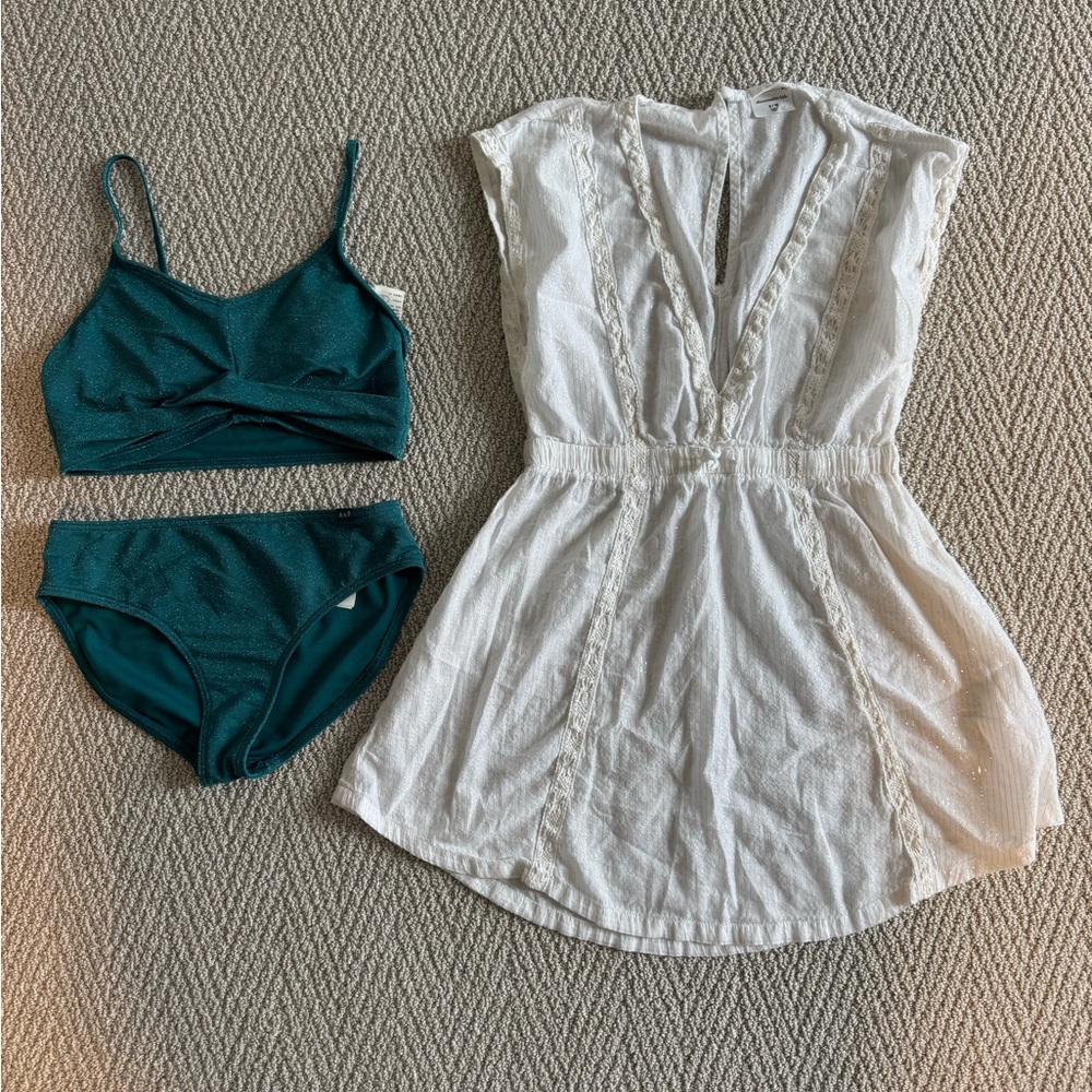 EUC- teen girls Abercrombie and Fitch bikini and coverup